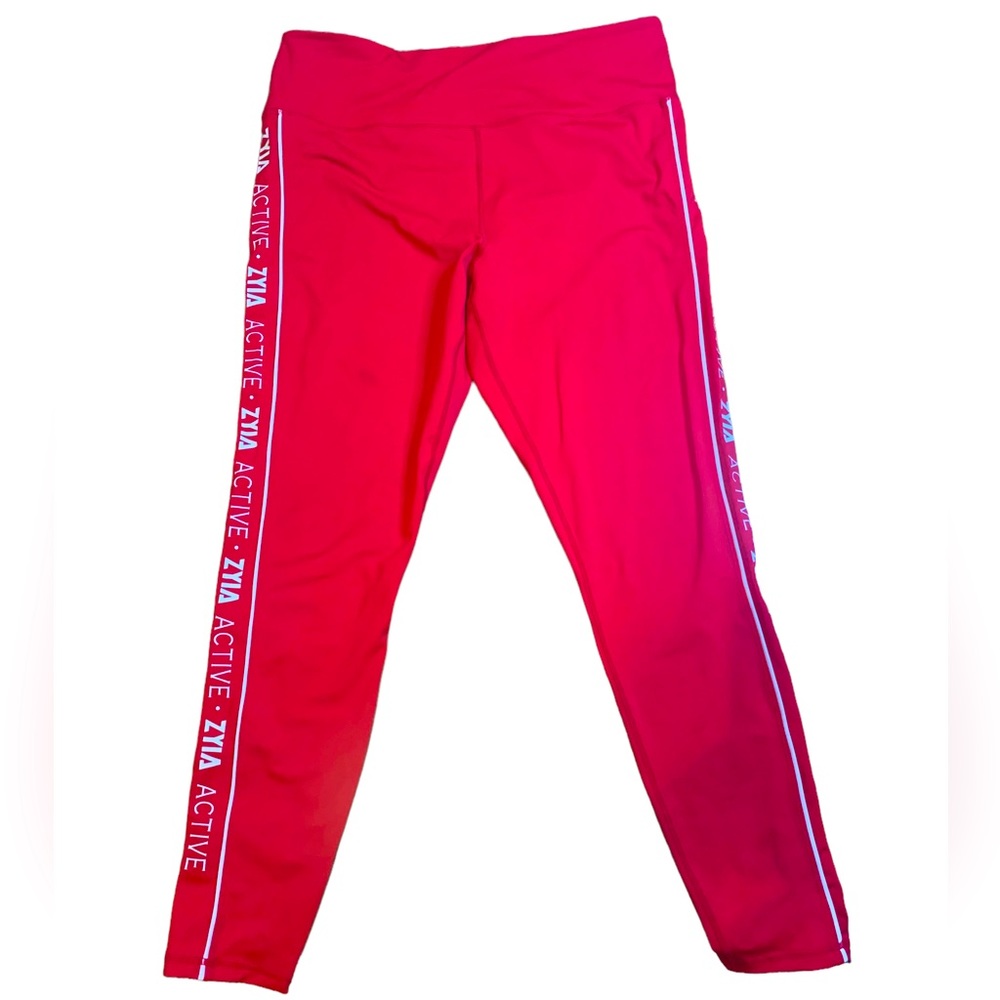 Zyia logo stripe red light n tight 28” high rise